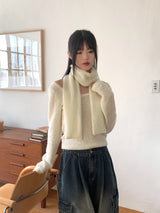 [Wool 20] Baffe Bubble Deep Unneck Knit Scarf Set