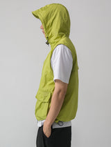 アウトポケットナイロンフードベスト / Out pocket nylon hood vest 4color