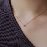 14K gold antique cognac diamond necklace (6680482742390)