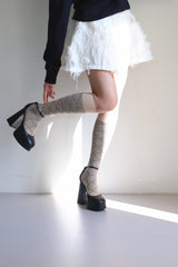 shiny pattern knee socks