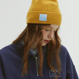 BUBBLE LABEL CASHMERE WOOL BLENDED BEANIE_MUSTARD