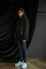 ロゴファスナー オーバーフィットシャーリング フードパーカー/DECF Logo Fastener Over fit Shearling Hoody_DECFドパーカー (4445002924150)