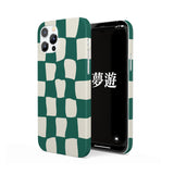 チェッカーボードグロッシーケース-green