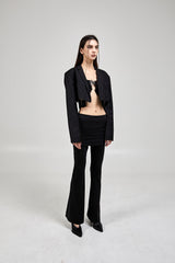 BOOTS CUT SKIRT PANTS [BLACK] (6639097938038)