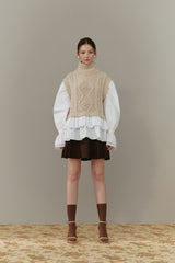Knit vest blouse