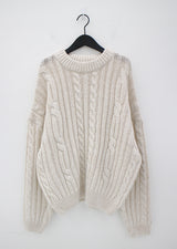 ウールプレッツェルバルキーニット / Wool pretzel bulky knit (4color)
