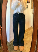 ワイドフィットダークブルーデニムパンツ / WIDE FIT DARK BLUE DENIM PANTS [17790]