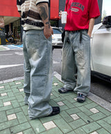 No.0206 ティンピンタックオーバーワイドデニムパンツ