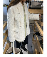 Ankara tteokbokki fleece coat