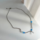 バケーションビズキッチーアクアチェーンハートネックレス/aqu Vacation Biz Kitchee Aqua Chain Heart Necklace