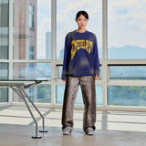 フロントフルロゴスプレーウォッシングロングスリーブTシャツ