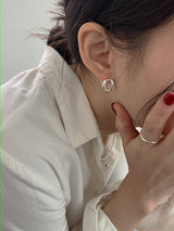 [92.5silver] donut one-touch earrings