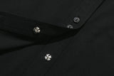 ショルダーオープンリボンシャツ / SHOULDER OPEN RIBBON SHIRT_BLACK