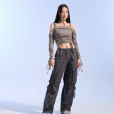 NYLON RIBON CARGO TROUSER (CHARCOAL)