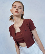 HIDE Tube Top Cardigan (Wine) (6570970349686)