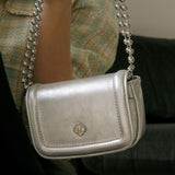 Poppy Chain Mini Bag_Silver