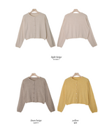Wool Basic Round Crop Cardigan (7color)
