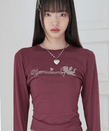 ZIZE ANGEL CUBIC T-SHIRTS (BURGUNDY)