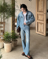 Lavender crop denim jacket (2 color) (6694661292150)
