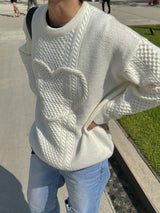 ASCLO Heart Cable Round Knit (4color)