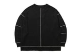 ミックスニットカーディガン / MIXED KNIT CARDIGAN_BLACK