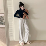 サイドシャーリングレーベルタートルネックTシャツ