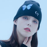 バタフライビーニー/1 4 butterfly beanie - BLACK