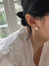 [92.5silver]コットンパールピアス