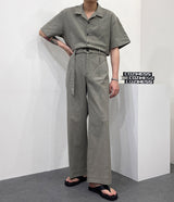 リネンワイドジャンプスーツ / RO linen wide jumpsuit (3 colors)