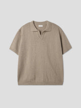 アンダーブックルオープンカラーショートスリーブニットウェア / Ander Bookle Open Collar Cool Short-Sleeved Knitwear (4 colors)