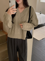 デイリーVネックツイストニット