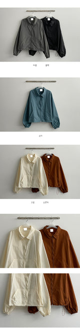 ランシーストリングナイロンカラーウィンドブレーカー / Lancy String Nylon Collar Windbreaker