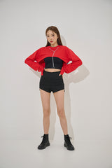Yネックレス長袖クロップTシャツ/Y Necklace Long Sleeve Crop Tee(9187)