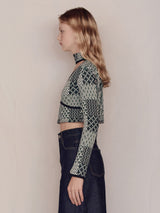 Patchwork halterneck Top (Green)