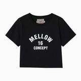 W05 ブラックコンセプトクロップTシャツ