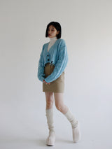 ダメージクロップニットカーディガン/Damage Crop Knit Cardigan (3color)