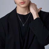 タグスクエアスリムネックレス / TAG SQUARE SLIM NECKLACE