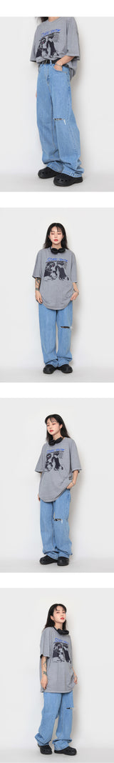 カッティングビンテージデニムパンツ / cutting vintage denim pants