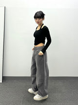 Halter-Neck Shirring Crop T