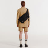 2-Buckle Biker Messenger Bag (Black)