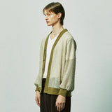 グランジフィッシャーネットニットカーディガン / grunge fisher net knit cardigan basil