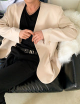 Tuck Collarless Jacket (6691392684150)