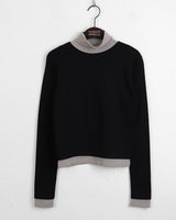 Nuei napping color combination layered polar long-sleeved T-shirt