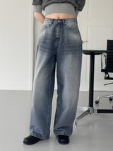バズルウォッシングロングワイドデニムパンツ / bazle washing long wide denim pants
