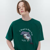 パピードルフィンジャンピングTシャツ/Puppy dolphin jumping half sleeve tshirt overfit