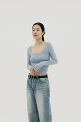 レイヤーUネックTシャツ / Layer U Neck T-shirt (4color)