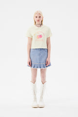 チェリーアーチロゴクロップTシャツ / CHERRY ARCH LOGO CROP T-SHIRT [IVORY]