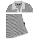ストライプ カラー クロップ ニット /  CHARMS STRIPE COLLAR CROP KNIT IV