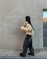 Oval cargo denim pants