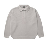 カラーボタンオーバーニット/Collar button over knit_3color